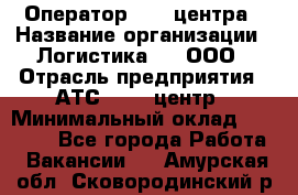 Оператор Call-центра › Название организации ­ Логистика365, ООО › Отрасль предприятия ­ АТС, call-центр › Минимальный оклад ­ 15 000 - Все города Работа » Вакансии   . Амурская обл.,Сковородинский р-н